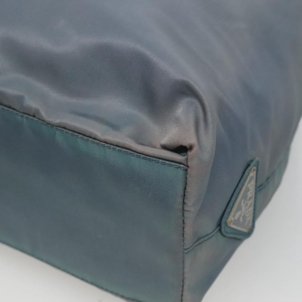 PRADA Hand Bag Nylon plastic Light Blue Silver clear Auth fm4546 - Picture 16 of 16